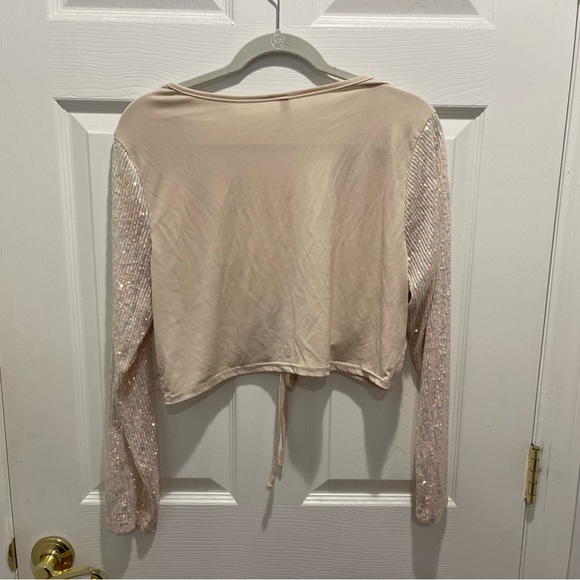 tie front sequin top - Picture 3 of 4